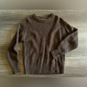 Everlane alpaca wool crew sweater top in brown espresso XXS - only worn once